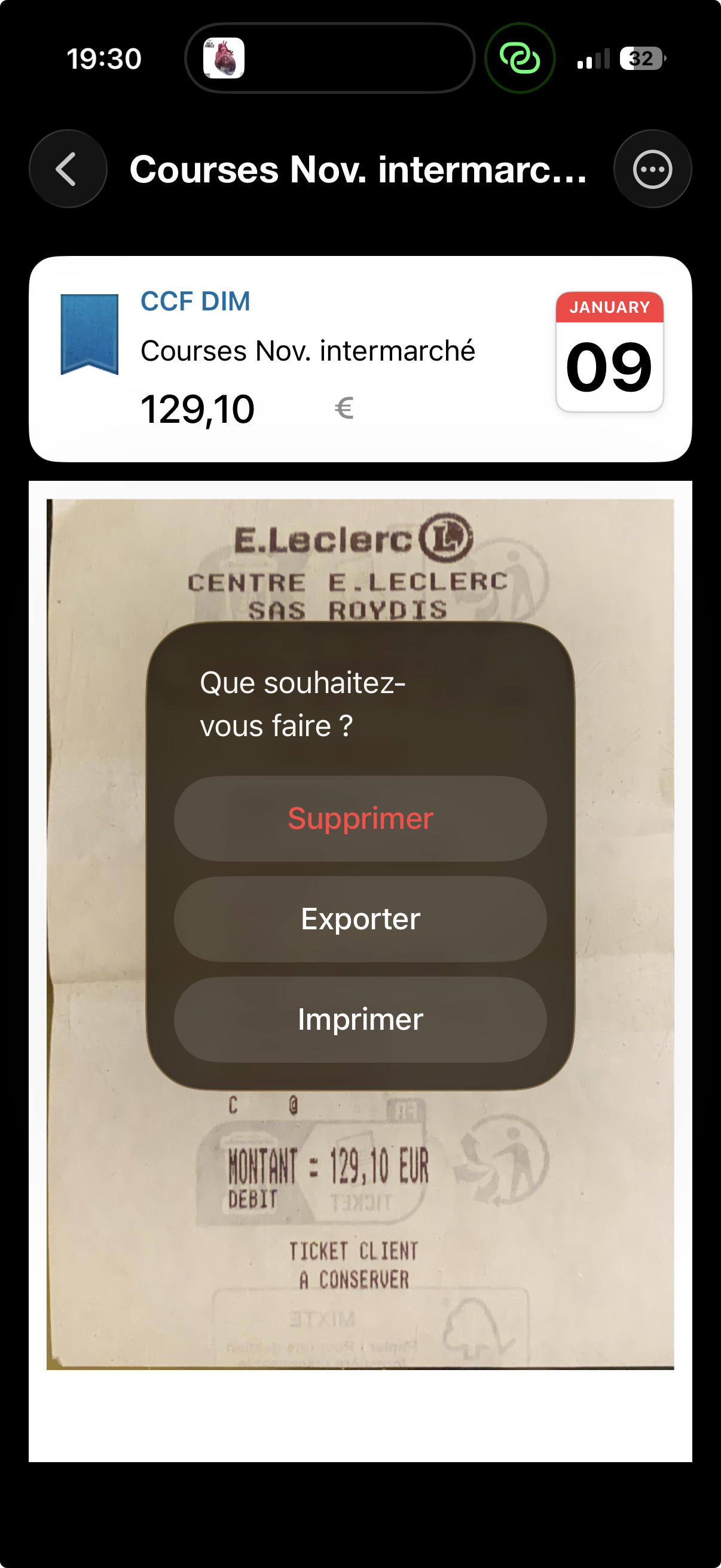 ScanTicket individual receipt options